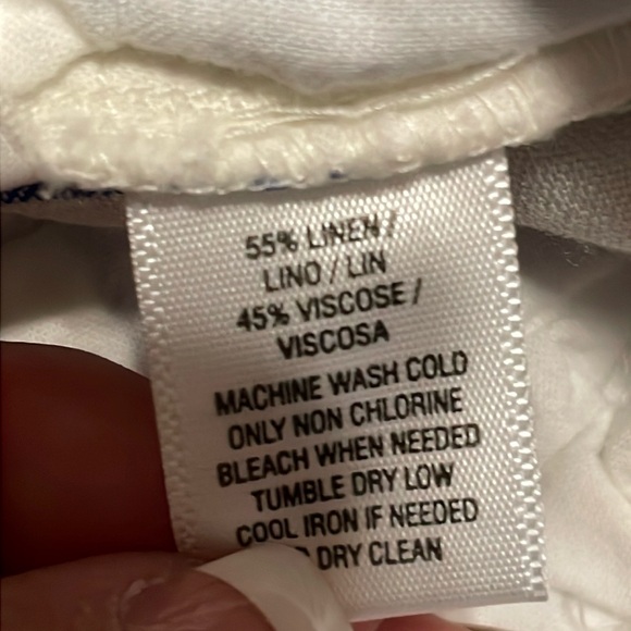 •ANN TAYLOR LOFT•THE RIVERA SHORT  WHITE & BLUE STRIPE LINEN/VISCOSE  SHORTS 6 - Picture 9 of 9